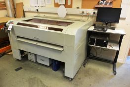 CTR Lasers C120 laser cutter with CW-3000 laser unit, serial no. 4EDJ144C, and associated PC control