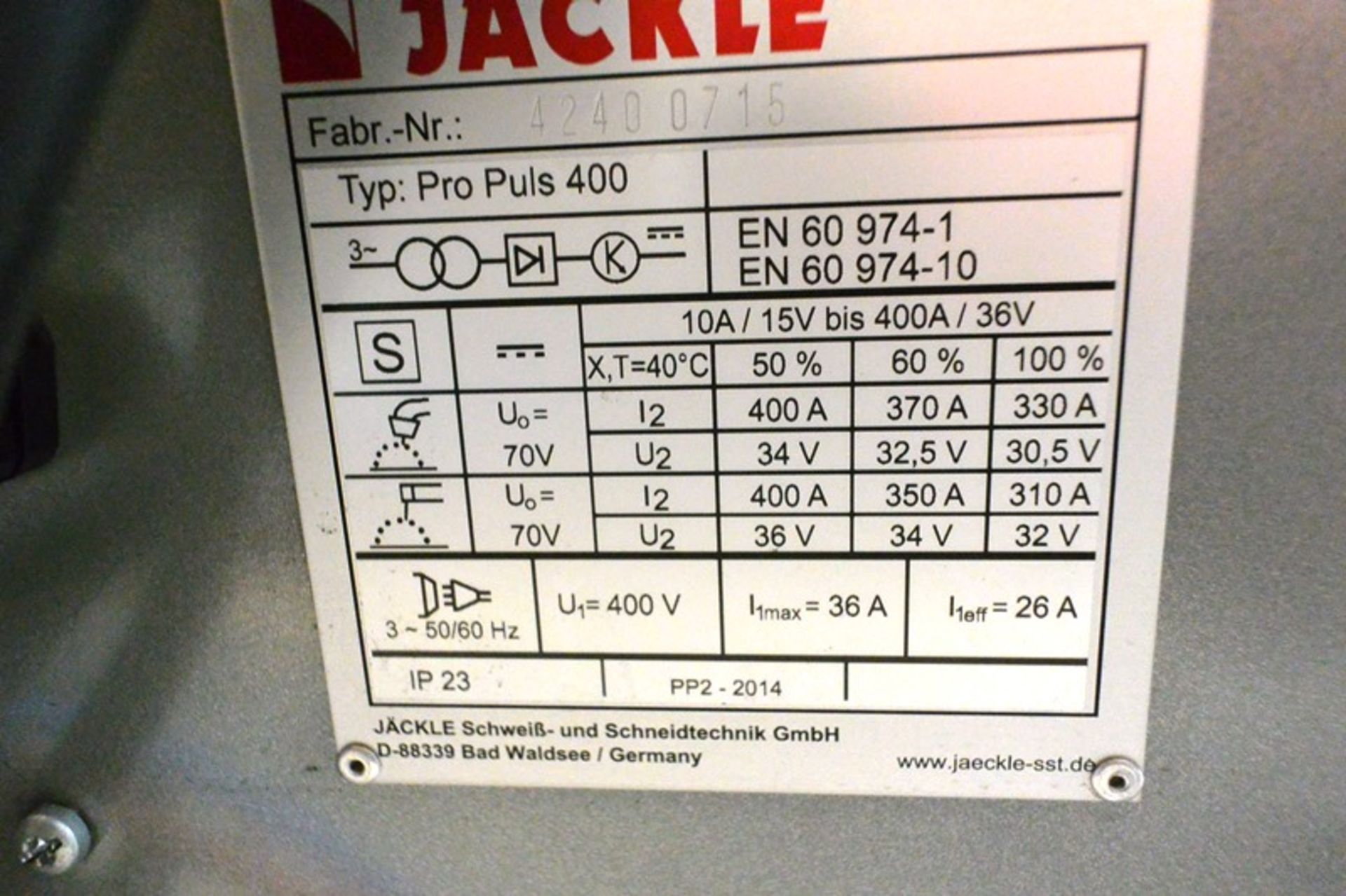 Jackle Pro Plus 400 welder - Image 2 of 4