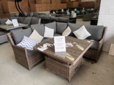 "The Elsi Fire" champagne corner garden set with fire pit