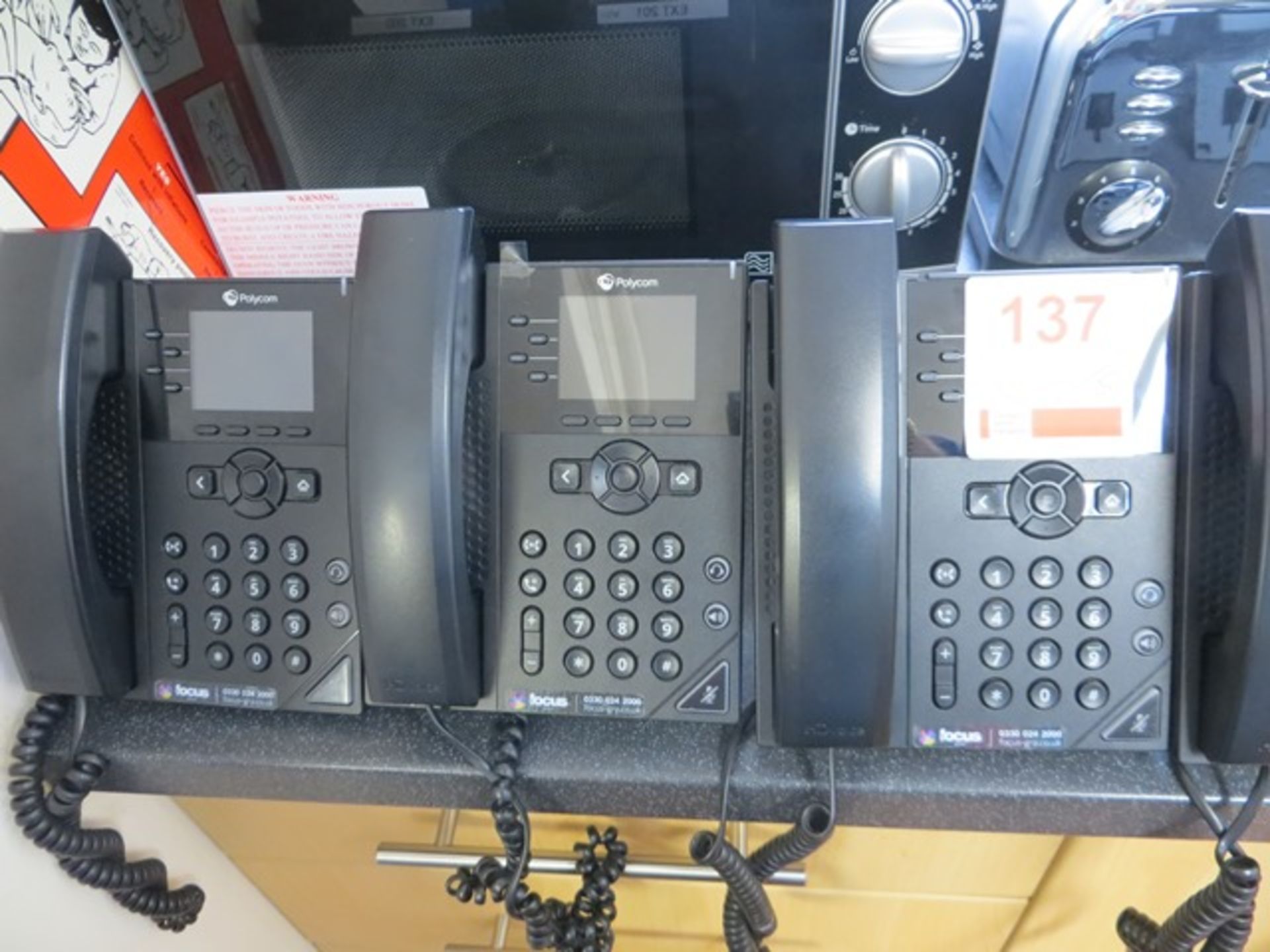 Five Polycom model VVX250 VOIP HD Voice IP Phones - Image 2 of 2