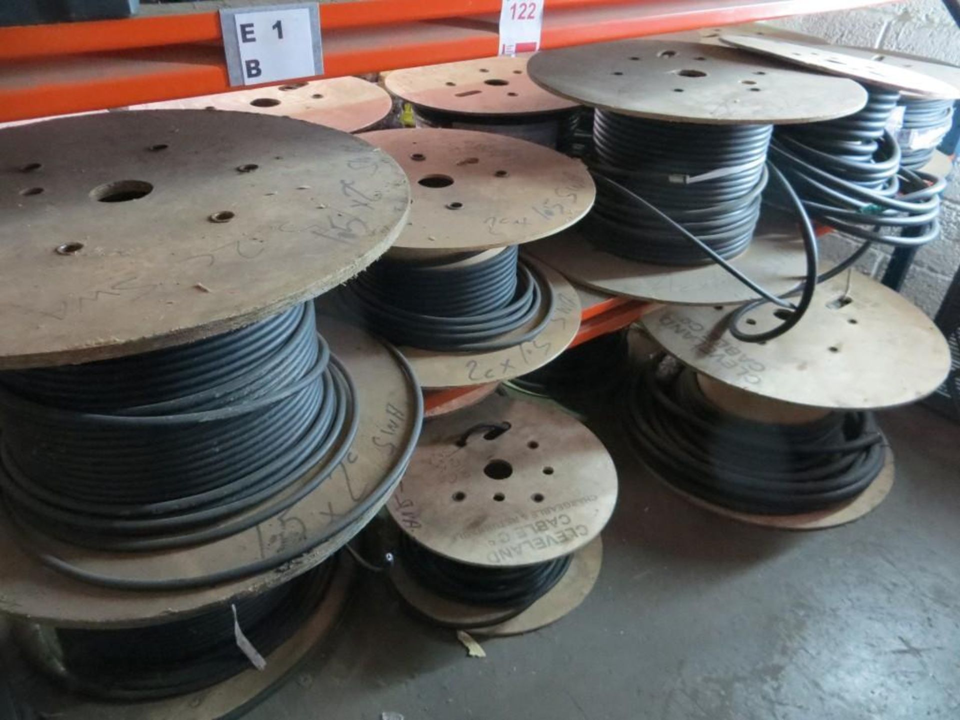 Eight shelves of various reels of electrical cables (approx 95) - Image 2 of 6