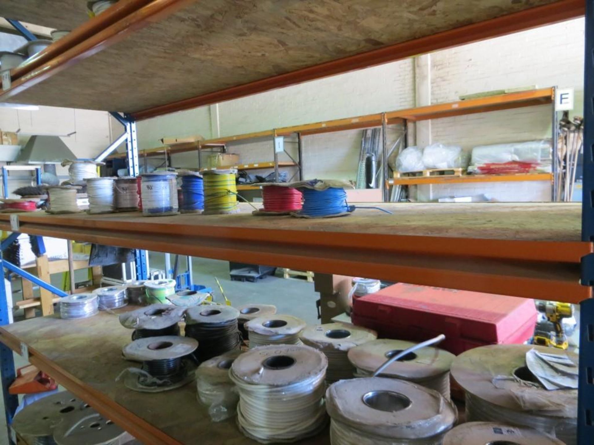 Eight shelves of various reels of electrical cables (approx 95) - Image 4 of 6