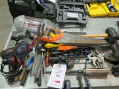 Various hand tools and clamps as lotted