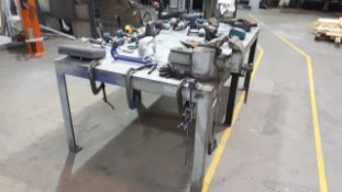 Heavy duty welding table 2150x 1220mm c/w Record No 25 vice