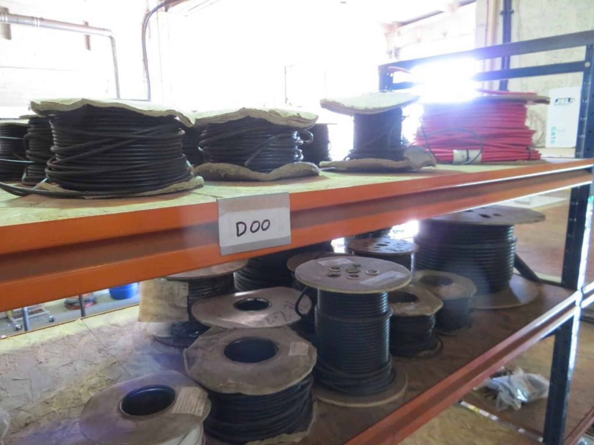 Eight shelves of various reels of electrical cables (approx 95) - Image 5 of 6