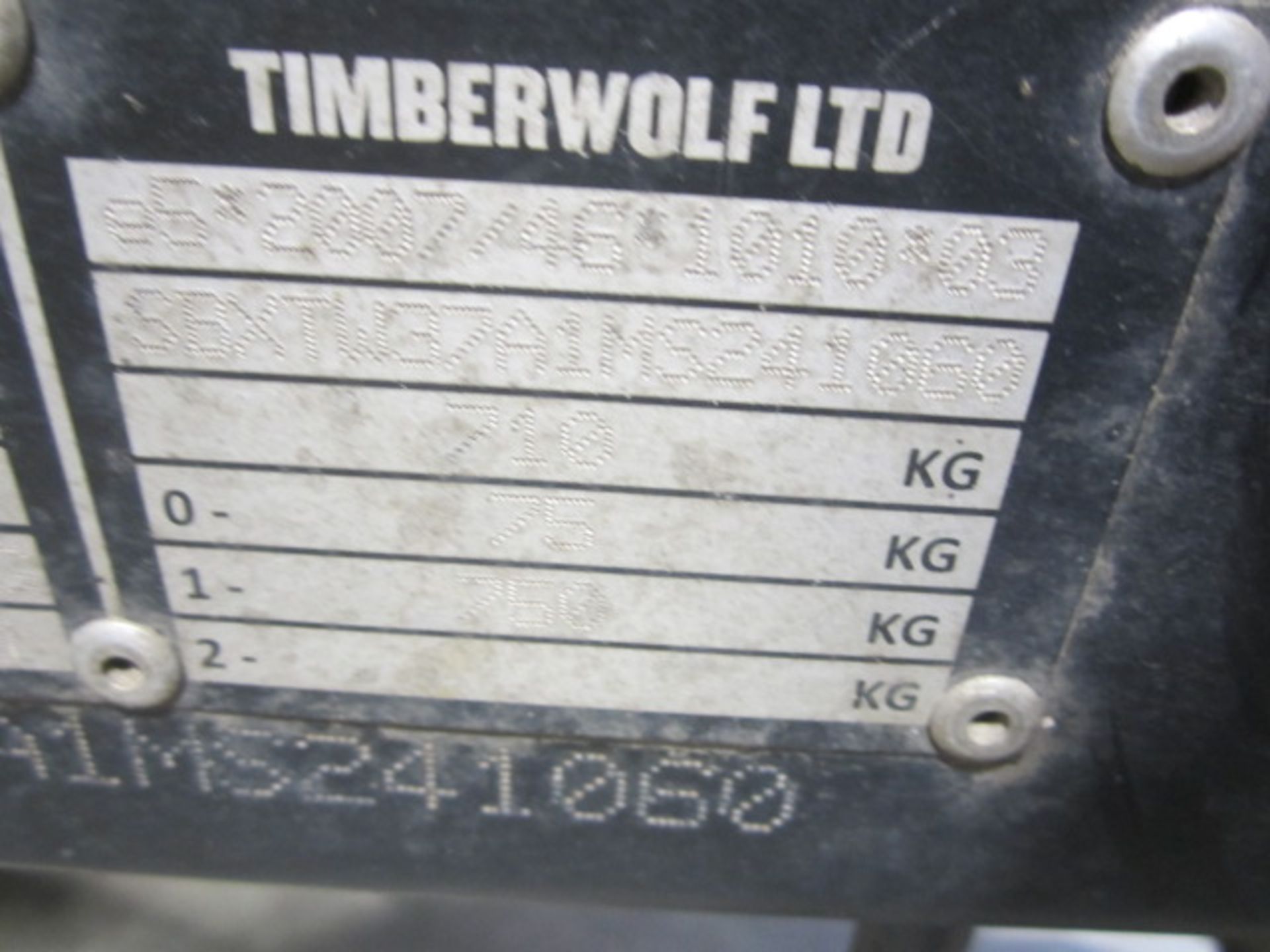 Timber Wolf TW230HB, Sub 750kg petrol single axle towable chipper, serial number 37A1MS2411060 ( - Image 8 of 10