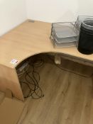 Two various desks, 1 tambour fronted cabinet (not including contents)