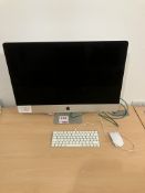 Apple iMac serial no. C02VCF4VJ1GG, EMC no. 3070 keyboard and mouse, Magic Trackpad
