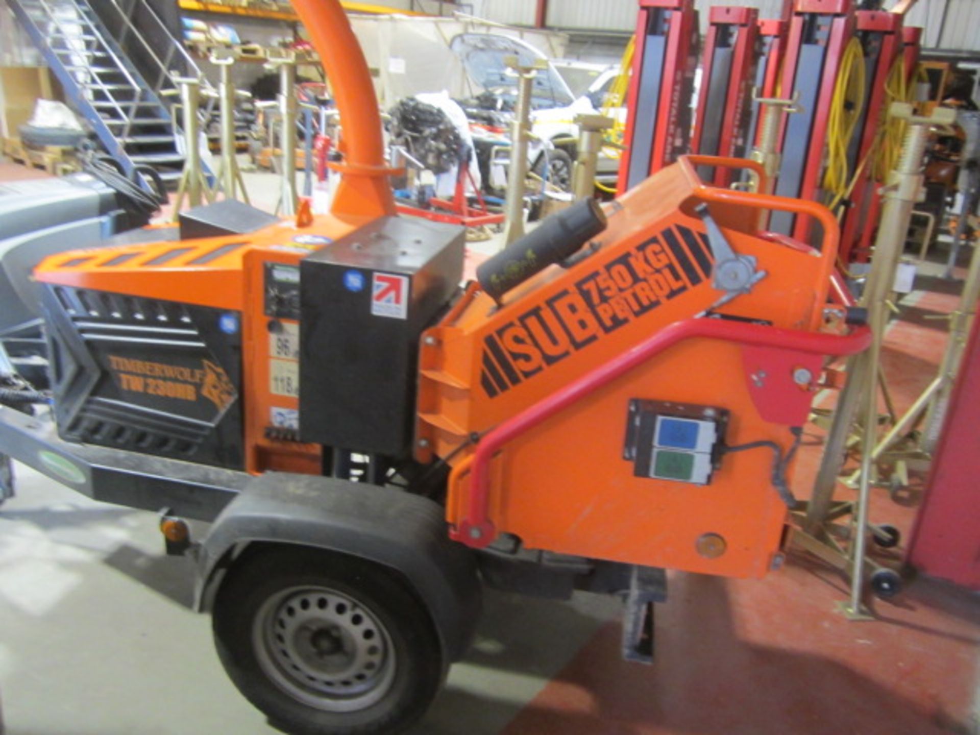 Timber Wolf TW230HB, Sub 750kg petrol single axle towable chipper, serial number 37A1MS2411060 ( - Image 4 of 10