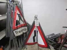Quantity of collapsible canvas road signs, showing various road instructions