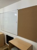 Whiteboard, cork noticeboard