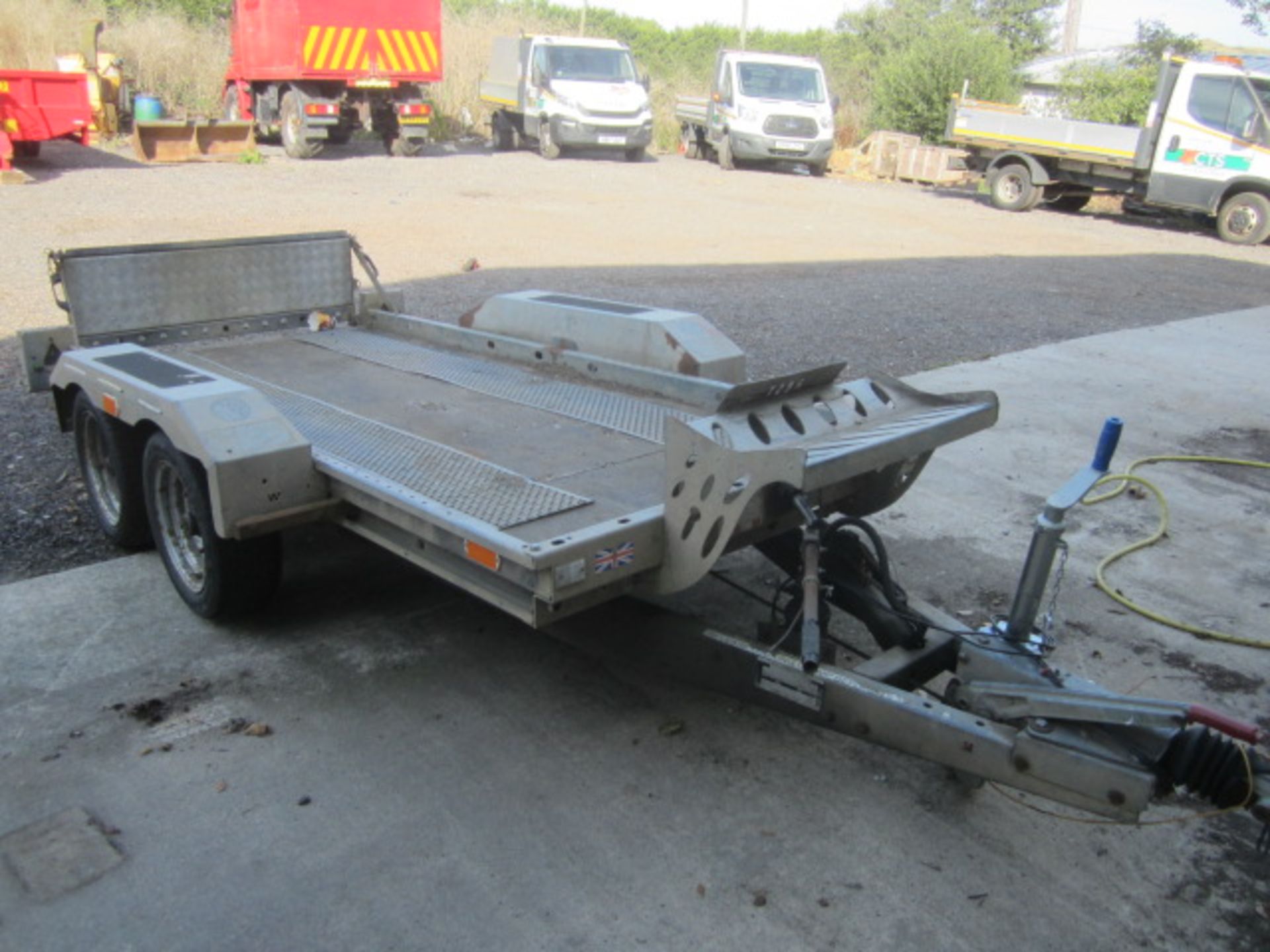 Brian James twin axle plant trailer, serial number SJBSTRJBP8D106249, with hydraulic tilt, 1,300kg