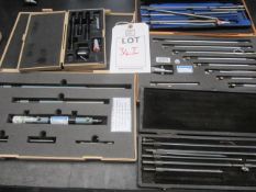 Five assorted internal and stick micrometer sets