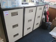 Three metal 3 drawer filing cabinets