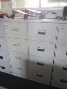 Two metal 4 drawer filing cabinets