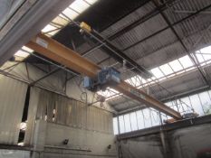 Abus 5 tonne capacity single girder overhead gantry crane, with pendant control, 11m span, no. 14/