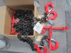 Two Safety Lifting ratchets and chain strapping sets