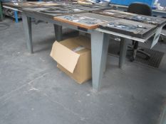 Technika metal frame, rubber topped workbench, 2450 x 1000mm