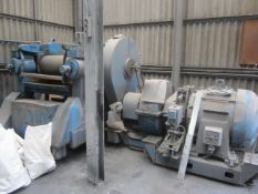 Reed twin roll rubber mill plant with The Power Plant Ltd motor & gearbox, roll length 1000mm (Not