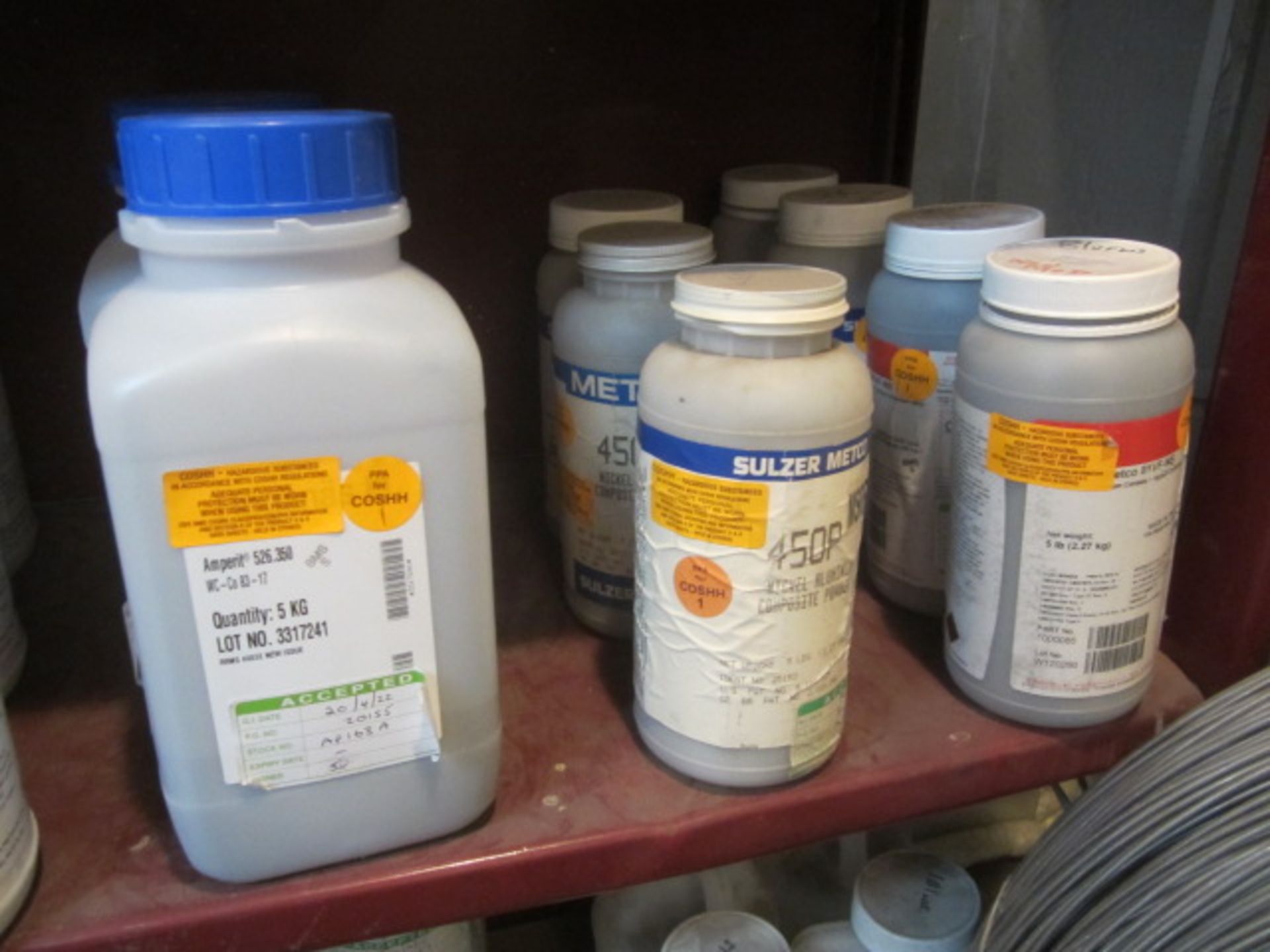 Assorted powders including Oerlikon Nickel/25 Graphite, Nickel Aluminium, Nickel Chromium alloy, - Bild 13 aus 19