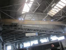 Street Champion 10 ton capacity single girder overhead gantry, circa 15m span, serial no. 7428 (