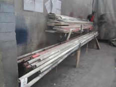 Quantity of assorted scaffold panels, boards and poles