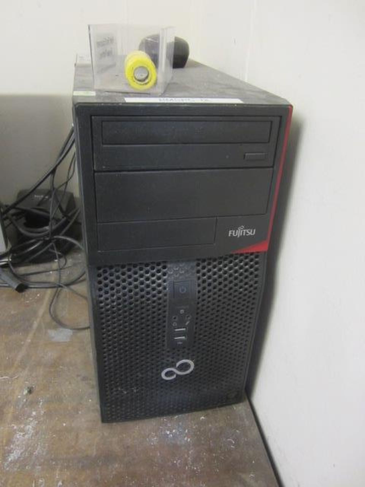 Fujitsu desktop PC and two flat screen monitors - Image 2 of 2