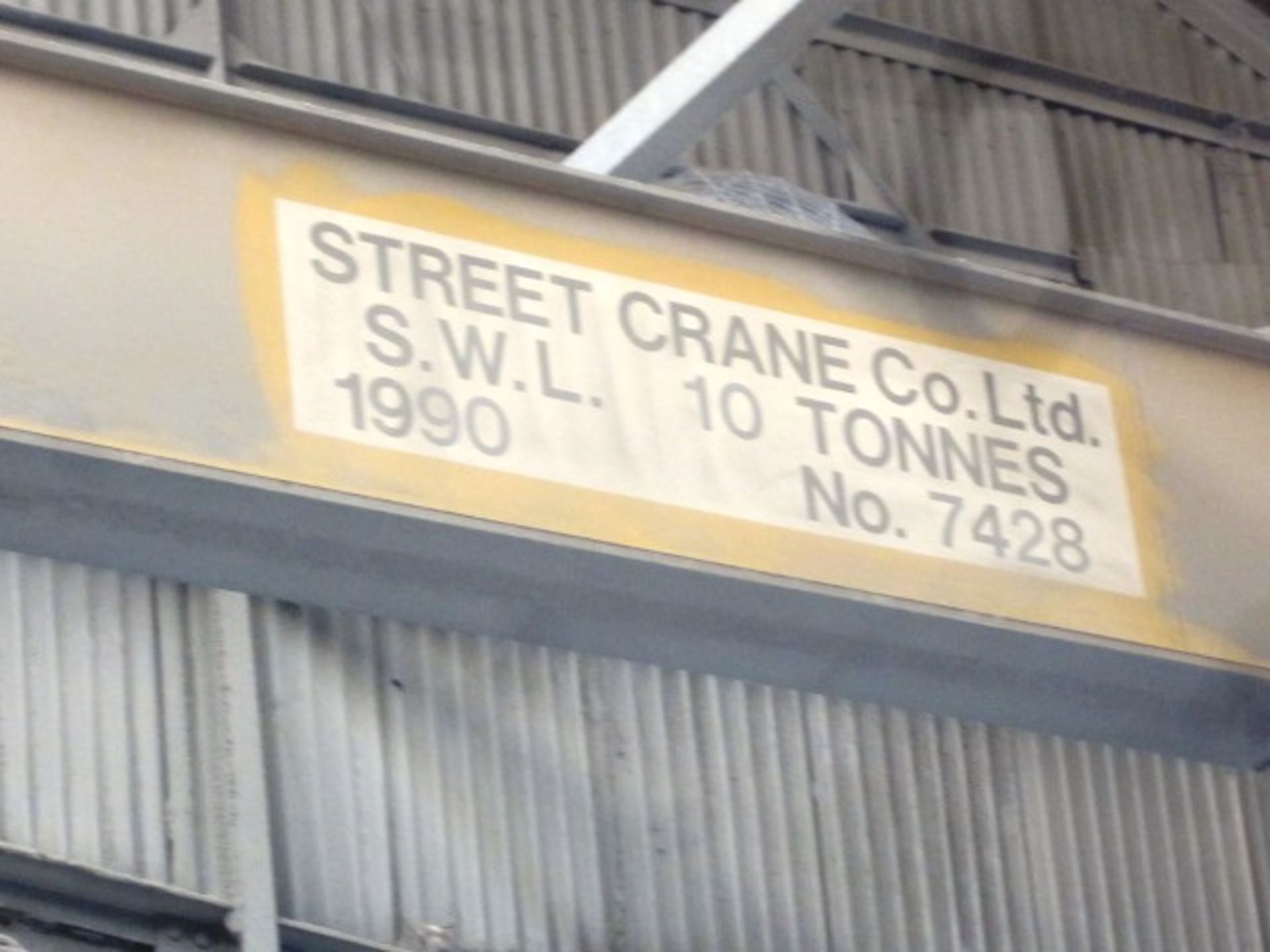 Street Champion 10 ton capacity single girder overhead gantry, circa 15m span, serial no. 7428 ( - Image 2 of 4