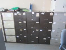 Five 4 drawer office filing cabinets