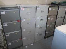 Five 4 drawer office filing cabinets