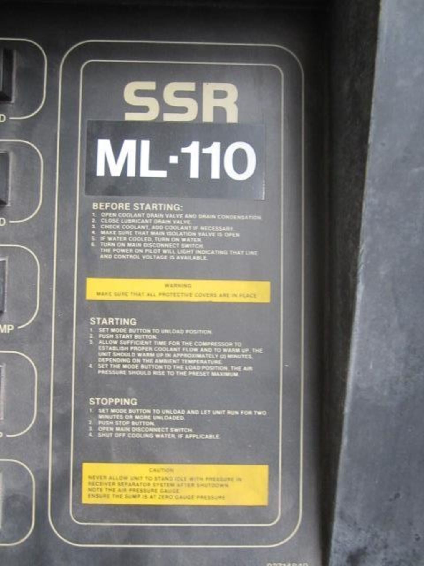 Ingersoll Rand SSR ML-110 packaged air compressor, serial no. 62554, recorded hours 44140 - Image 4 of 7