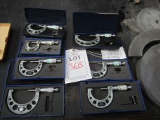 Seven assorted Oxford Precision outside micrometers