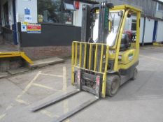 Hyster S2.5FT LPG triple mast forklift truck with side shift, recorded hours 8388, serial no.