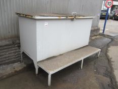 Steel storage container with step access, 2100 x 1000 x 1300mm