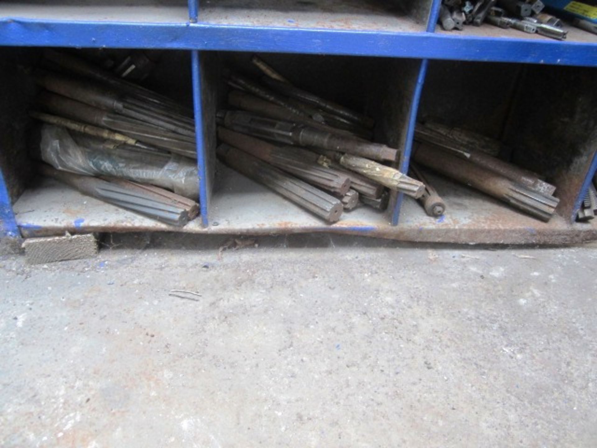 Two cabinets and contents to include threading dies, mill cutters, reamers, spanners, etc. - Image 2 of 9