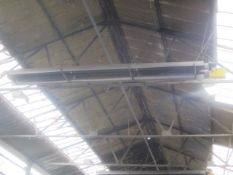 Five Horizon ceiling suspended gas/electric heat rails, approx. length 6m. These will be at