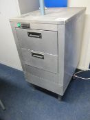 Stainless steel twin drawer warming cabinet