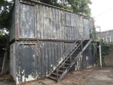 Two 20ft anti vandal office units with gantry step access (Please check photos for condition.