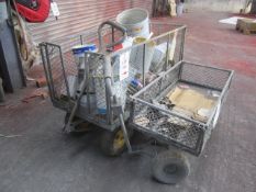 Two mobile transport trollies (excludes contents)