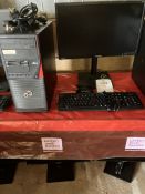 Fujitsu Celsius 530 PC model M15W, two monitors, one keyboard, one mouse