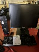 Fujitsu Esprimo D556/2/E5 + PC, model DTF, two monitors, one keyboard, one mouse
