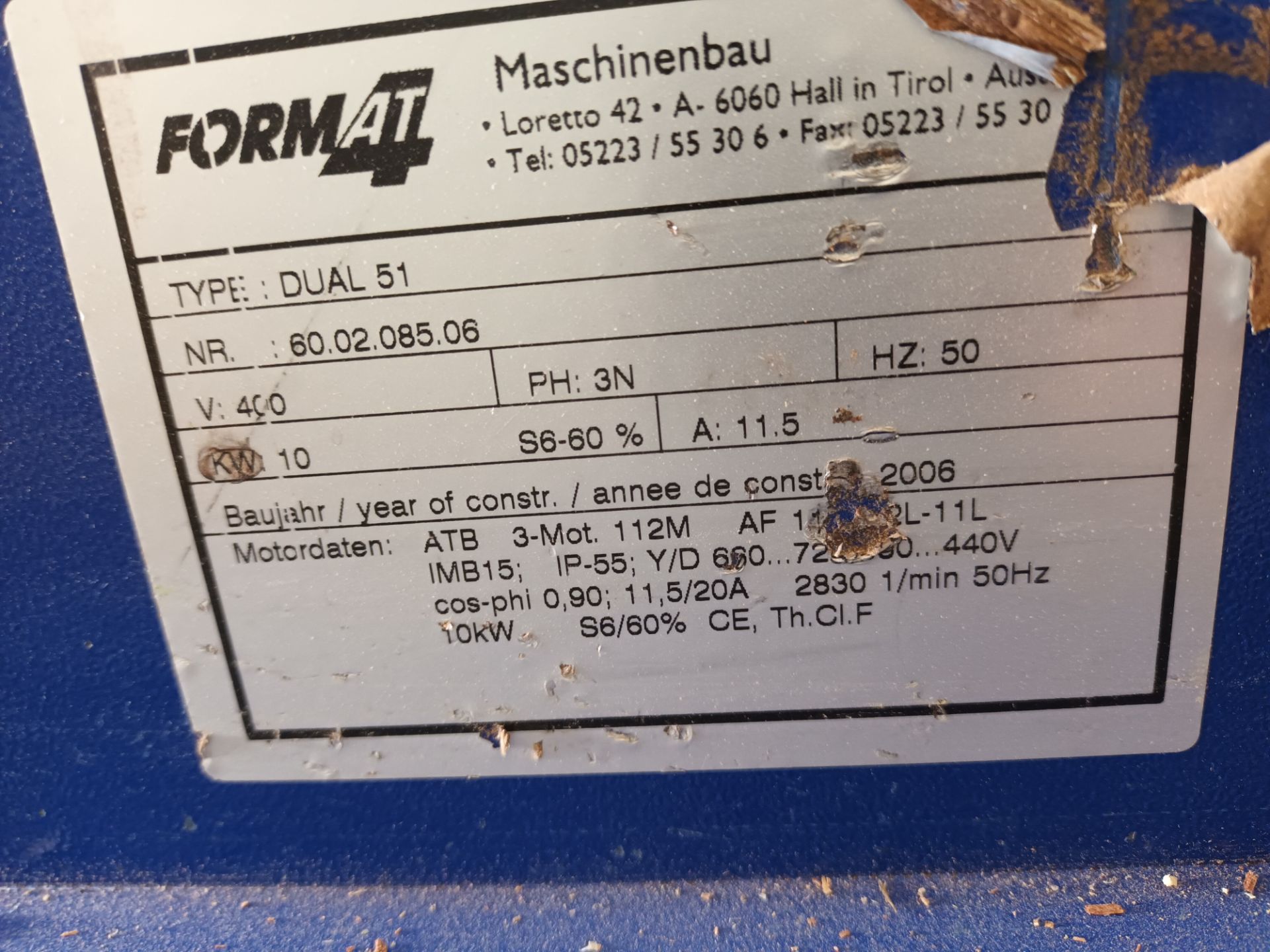 Format dual 51 planer/thicknesser (2006) NB: this item has no CE marking. The Purchaser is - Image 2 of 3