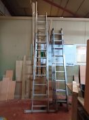 19' 5" external professional triple combination ladder & Hailo Profi-Step 9309-501 3x9 rungs ladder