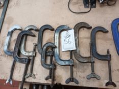 8 various G-clamps
