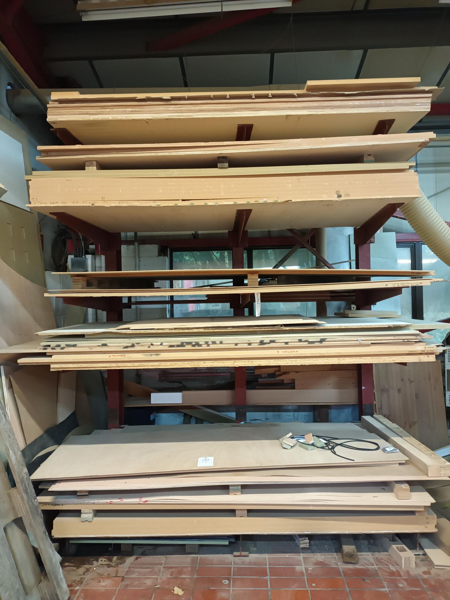 Quantity of MDF and ply sheets of various sizes (excludes rack)