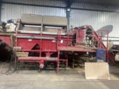 Tong feed elevator 600m x 2m & Herbert barrel washer complete with closed coupled flume de-stoner