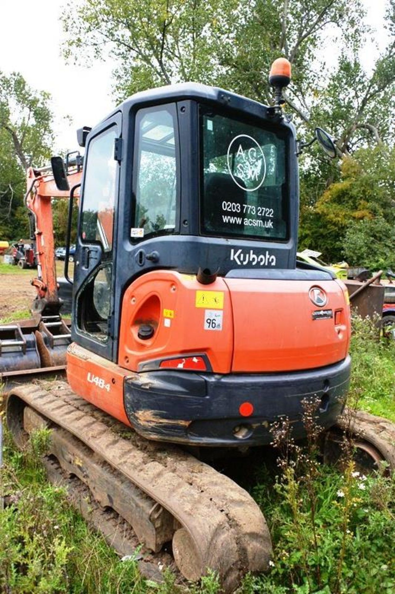Kubota U48-4 rubber tracked 5 ton digger/mini excavator, serial no. 53195 (2015), Product ID No. - Image 9 of 16