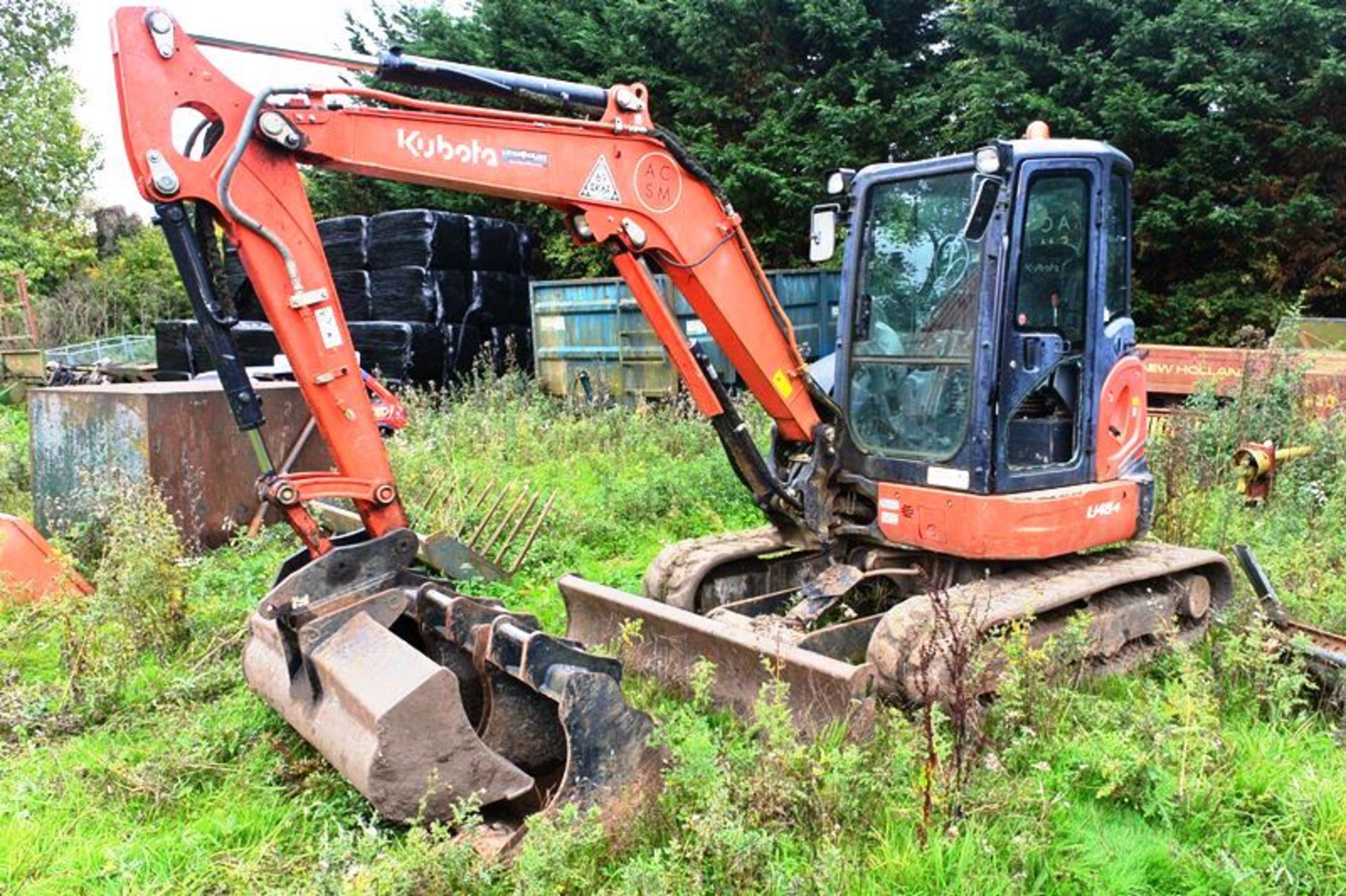 Kubota U48-4 rubber tracked 5 ton digger/mini excavator, serial no. 53195 (2015), Product ID No.