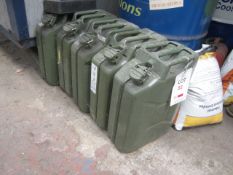 Five Jerry cans, 20 litre