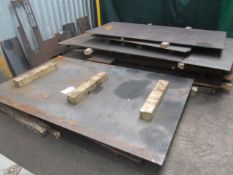 Quantity of assorted thickness / size full, part and off cut steel plate - as lotted - please